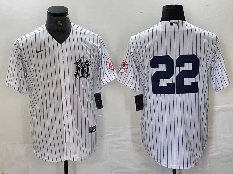 Mens New York Yankees #22 Juan Soto White With Patch 2024 Cool Base Stitched Jersey->new york yankees->MLB Jersey